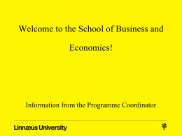 Welcome to the School of Business and Economics