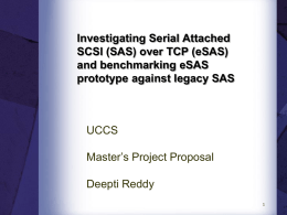Investigating Serial Attached SCSI (SAS) over TCP (eSAS