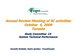 CIGRE Canada SC C4 Review Meeting in Montreal