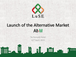 Launch of the Alternative MarketAlt-M