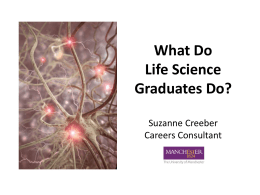 What do Life Science Graduates Do? Suzanne Creeber Careers