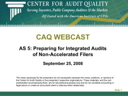 Powerpoint slides - Center for Audit Quality