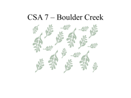 CSA 7 – Boulder Creek - Santa Cruz County, California