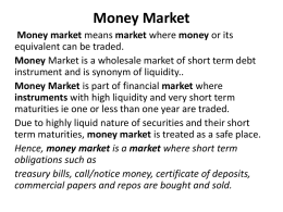 Money Market - India Study Channel