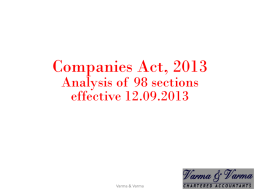 Companies Act, 2013 Analysis of 98 sections effective 12
