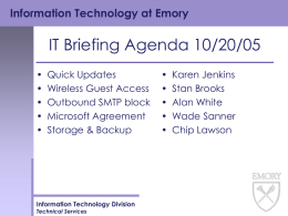 IT Briefing Agenda 9/16/03