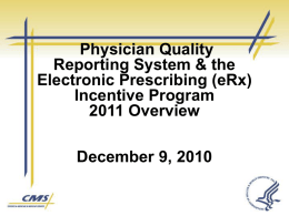 Physician Quality Reporting Initiative (PQRI) National