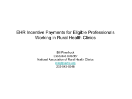 EHR Incentive Payments for Eligible Professionals Working