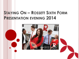 Staying On – Rossett Sixth Form