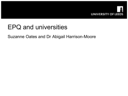 EPQ and universities - University of Leeds