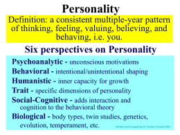 Personality - Psycholosphere