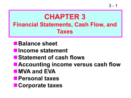 Financial Statements, Cash Flow, and Taxes