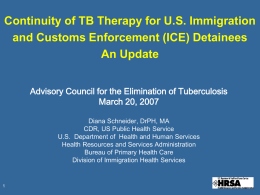Post-Detention Continuity of TB Therapy for the Bureau