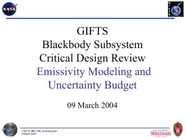 GIFTS Blackbody Subsystem Preliminary Design Review