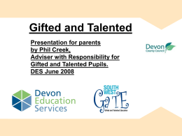 Gifted and Talented Devon Curriculum Services