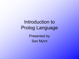 The Prolog Language