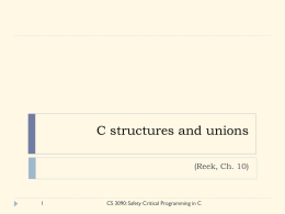 C structures and unions - Michigan Technological University