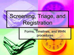 Screening, Triage, and Registration