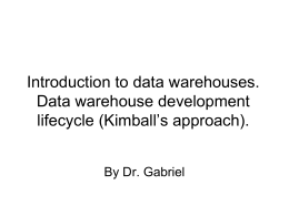 The Kimball Lifecycle - Dr. Gabriel