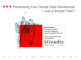 Partitioning Your Oracle DWH