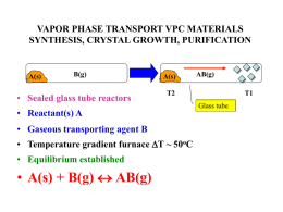VAPOR PHASE TRANSPORT VPC MATERIALS SYNTHESIS, …