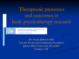 Body psychotherapy - an overview on theory, research and