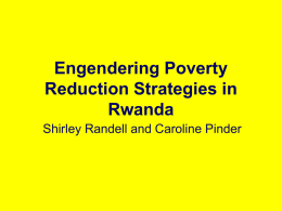 Engendering Poverty Reduction Strategies