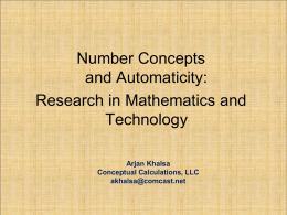 Number Concepts and Automaticity
