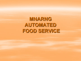 AUTOMAED FOOD SERVICE - Minnesota National Guard