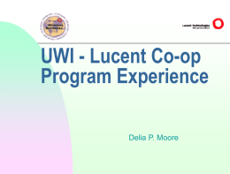 My UWI - Lucent Co-op Program Experience