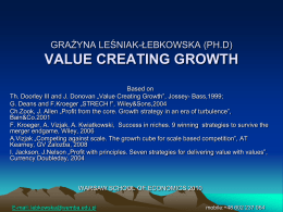 VALUE CREATING GROWTH - Instytut Zarządzania