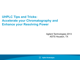 UHPLC Tips and Tricks