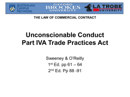 Section 52 Trade Practices Act Misleading & Deceptive Conduct