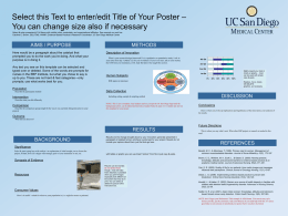 UC San Diego Medical Center POSTER TEMPLATE