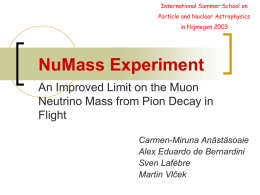 NuMass Experiment An Improved Limit on the Muon Neutrino