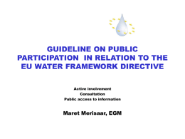 GUIDELINE ON PUBLIC PARTICIPATION IN RELATION TO THE …