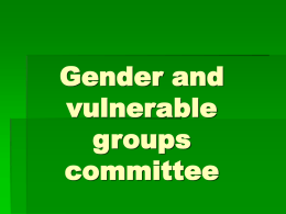 Gender and vulnerable groups