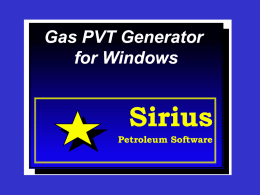 GasPVT Presentation - Sirius Petroleum Software
