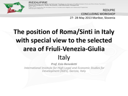 The position of Roma/Sinti in Italy with special view to