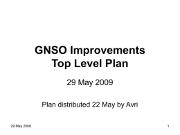 GNSO Improvements Top Level Plan