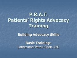 Building Advocacy Skills: Basic Training