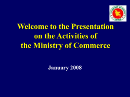 Brief Presentation on the Ministry of Commerce
