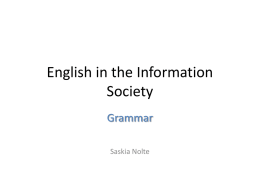 English in the Information Society - uni