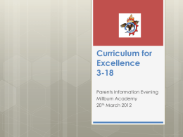 Curriculum for Excellence 3-18