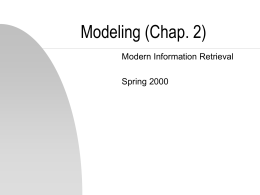 Modeling (Chap. 2)