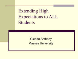 Extending High Expectations to ALL Students