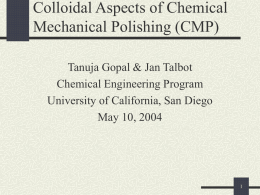 Chemical Aspects of Chemical Mechanical Polishing