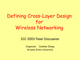 Define Cross-Layer Design for Wireless Networking