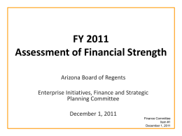 FY 2011 Assessment of Financial Strength