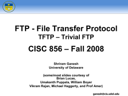 File Transfer Protocol - Computer and Information Sciences